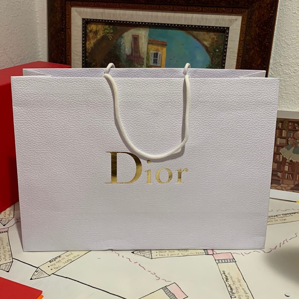 Dior XL bag White Pebbled Shopping Bag